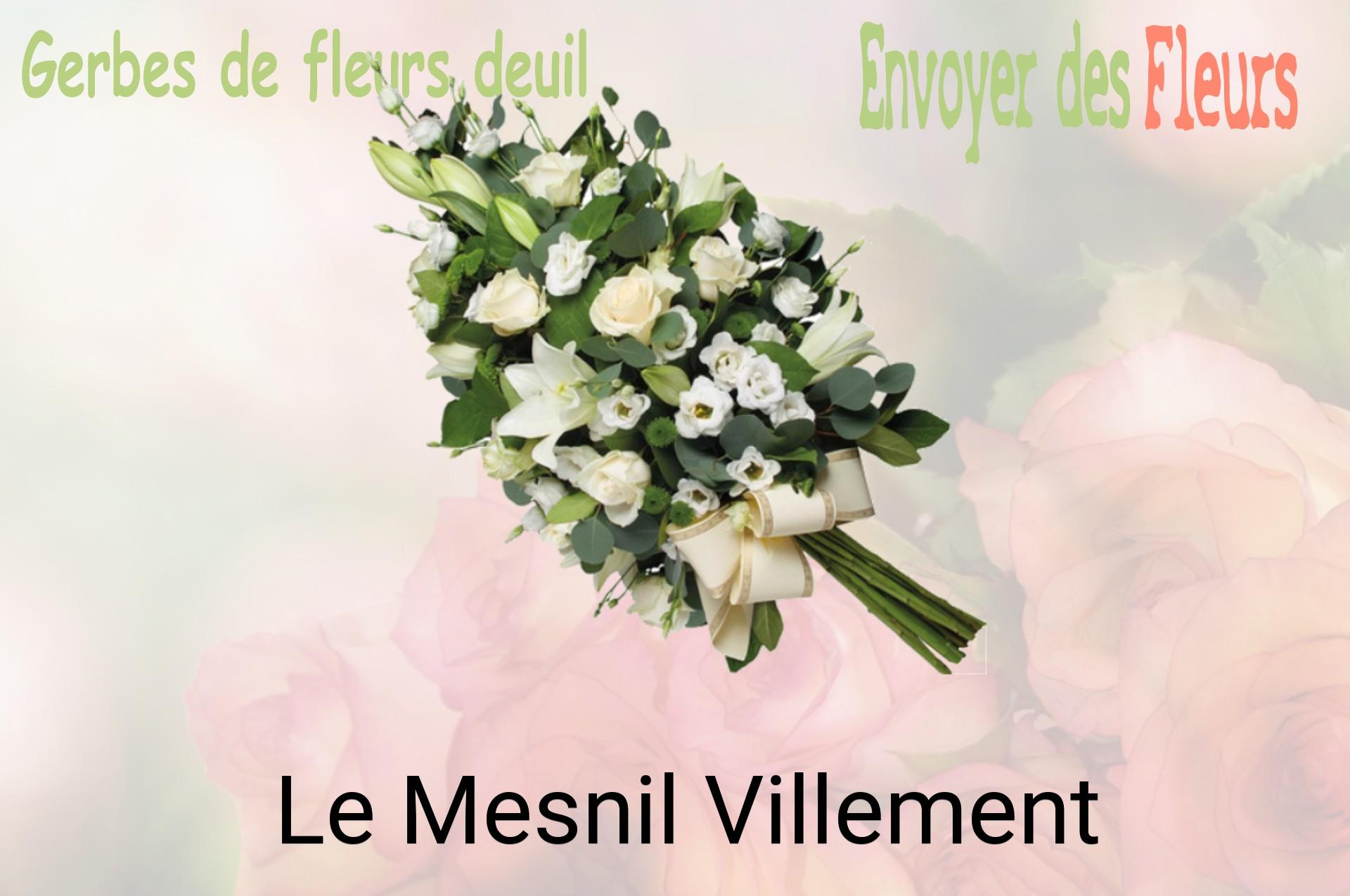 Gerbe de fleurs de deuil livrée à Le Mesnil-Villement